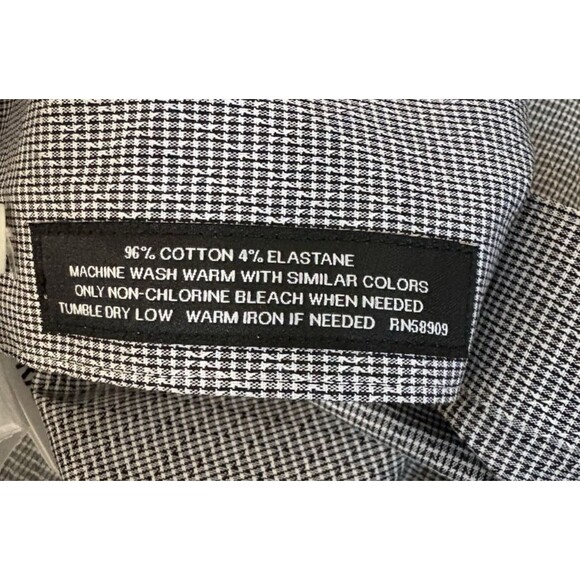 NWT Murano Stretch Micro Houndstooth Dress Shirt Office Business Modern 15.5 33 - Picture 6 of 6